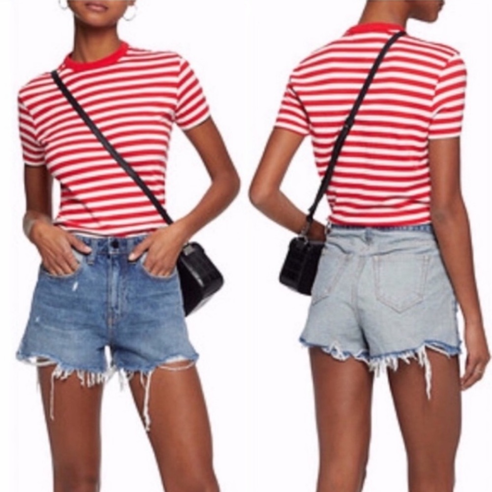 Alexander Wang x Denim Bite Two Tone Jean Shorts - Picture 2 of 8